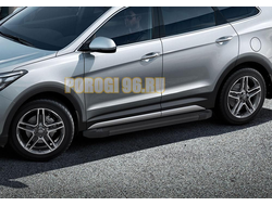 Пороги на хендай санта фе премиум черные