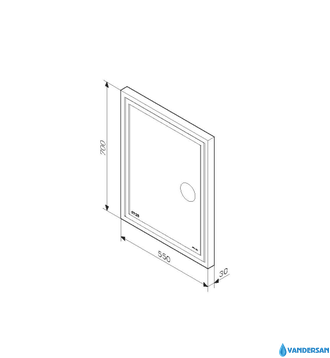 Зеркало AM.PM Gem 55 c LED-подсветкой, часами и косметическим зеркалом