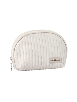 Kristaller Косметичка женская Love peace oval стёганая, белый