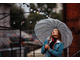 прозрачный зонт, зонтик, transparent umbrella, clear, от дождя,  клетка, 16 спиц, трость, капли