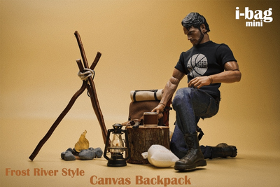 Рюкзак с аксессуарами для кемпинга (для коллекционных фигур 30 см) масштаб 1/6  Frost River Style Canvas Camping backpack (i-b001A) - i-bag