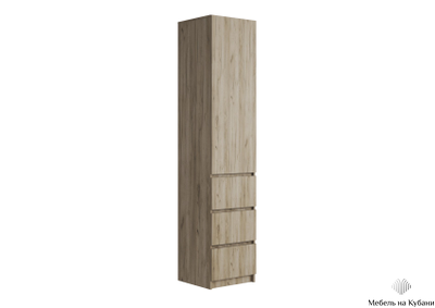 Бохо ШК-003 шкаф с ящиками 1 ств Дуб Крафт Серый/Кашемир