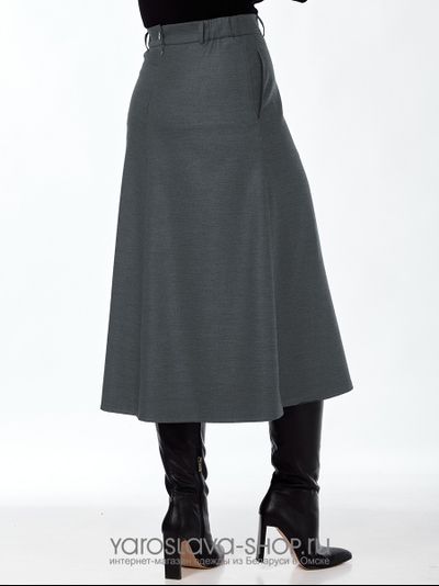 Женская юбка А-силуэта в темно-сером цвете