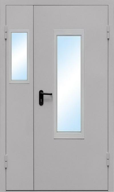 Дверь противопожарная ДПМО-02/60 (EI 60) двупольная (остекленная), размером 2070*1460 - 1,4 мм