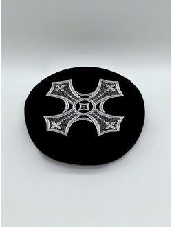 Сменный верх для кубанки. Черный вышитый крест