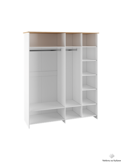 Теодора Шкаф 4Д Белый/Дуб крафт