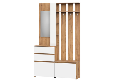 Некст прихожая Дуб Золотой / Белая шагрень