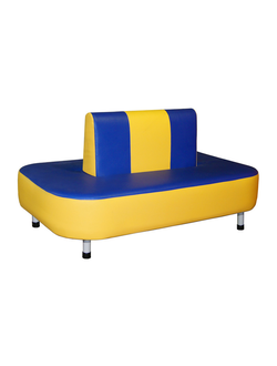 МЯГКАЯ БАНКЕТКА ДЕТСКАЯ ПРЯМОУГОЛЬНАЯ (СО СПИНКОЙ) 12 СИНЯЯ