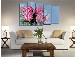 Модульная картина "Букет пионов"