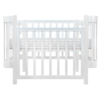 Кроватка детская продольный маятник Pituso Olivia Белый-Белый