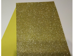 Глиттерный фоамиран, светлое золото, 50*50 см, толщина 2 мм