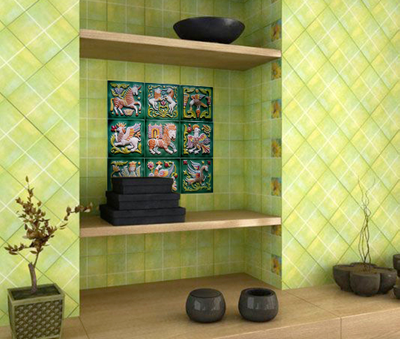 Изразцовая плитка "Древние символы" // 14*14