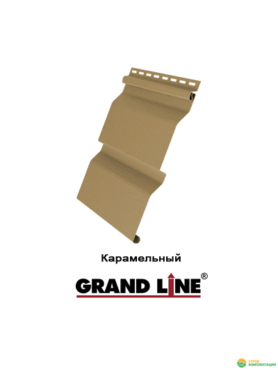Виниловый сайдинг D4,4 Grand Line Amerika корабельный брус длина 3,6 м. Цвет: Карамельный