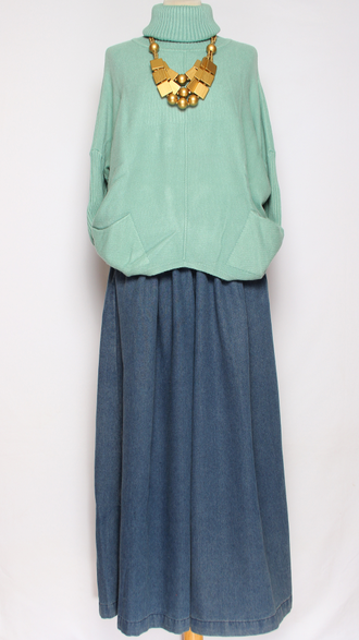 Свитер "ДВА КАРМАНА" розовый,  морская волна р.46-54