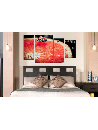 Модульная картина "Капли и цитрус"