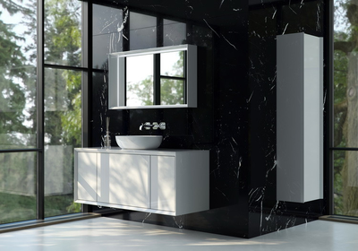 ШКАФ НИЖНИЙ ФРЕЙМ 1400-570-1 СТОЛЕШНИЦА НАТУРАЛЬНЫЙ МРАМОР BIANCO CARRARA