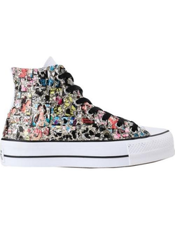 Кеды Converse на платформе высокие с полосой мульти