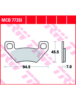 Тормозные колодки передние/задние TRW MCB773SI (FA395) для квадроциклов Arctic Cat 400/450/500/650/700/1000, Prowler 550/650/700/1000 (0502-604, 0502-875, 1436-165, 1502-694, 1436-420)