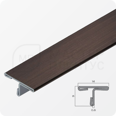 Т-образный порог 14 мм. из нержавеющей стали NEEXY PVS91-07 ANTB-D Антик браш темный