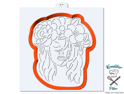 Девушка весна №2. Форма для пряников с трафаретом.