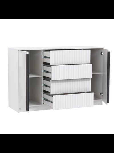 Брандо 67.11 Комод (белый / ДВПО: белый / фасады: МДФ с ПВХ белый матовый)