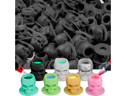 Колпачки силиконовые OZER Skull Silicone Ink Caps Black (50 шт.)