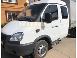 Пороги с накладным листом d42 для  ГАЗель ГАЗ 27057