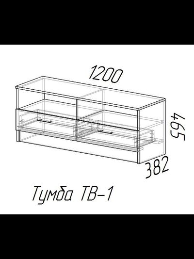 ЛДСП Тумба TV 1 Дуб Венге-Сосна Лоредо