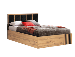 Спальня ЛИБЕРТИ - Кровать 51.25 (ш.1600) Дуб Вотан/Черный