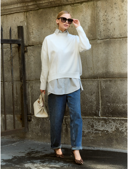 Хлопковый джемпер (молочный)