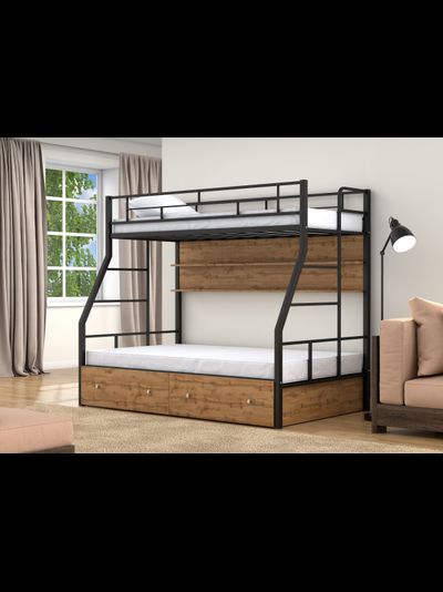 Двухъярусная кровать Раута Твист черная