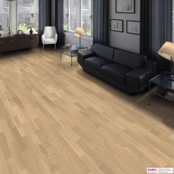 Инженерная доска Haro Дуб Светлый Белый 540173 в интерьере комнаты