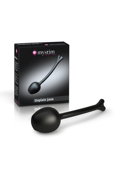 46285 Вагинальные шарики Mystim Mono Unplain Jane Geisha Balls, электростимуляция, силикон, черные, Ø 3,3