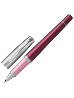 Ручка-роллер подарочная PARKER "Urban Premium Dark Purple CT", темно-пурпурный корпус, хромированные детали, черная, 1931570