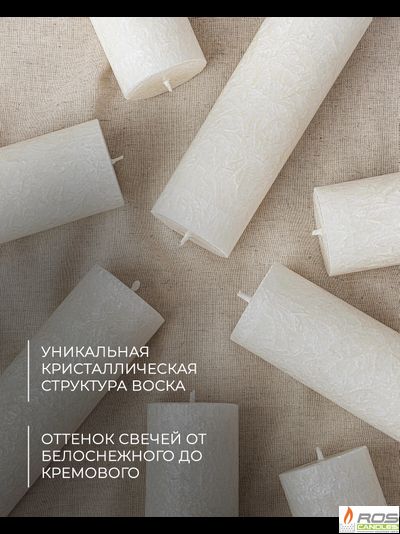 Свеча столбик белая не ароматизированная, 5*15см - 3шт