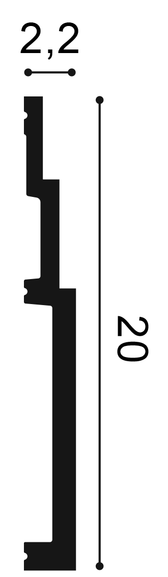 Плинтус SX181 High Line - 20*2,2*200см