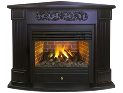 Угловой электрокамин Венеция BL с очагом 3D Novara 26