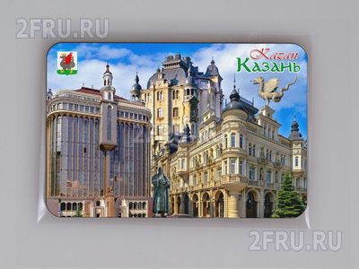 Магнит на холодильник 8х6 см. с символикой Казани - коллаж