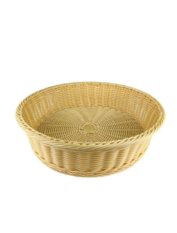 Корзина для хлеба круглая 21*6 см. бежевая полиротанг