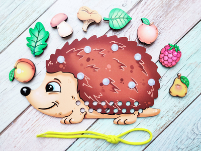 Шнуровка с липучками "Ёжик"