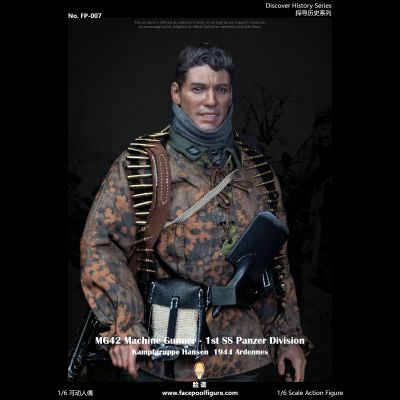 Немецкий пулеметчик в Арденнах, специальная версия - КОЛЛЕКЦИОННАЯ ФИГУРКА 1/6 Discover History Series MG42 Machine Gunner at Ardennes Special Edition (FP007B) - Facepoolfigure
