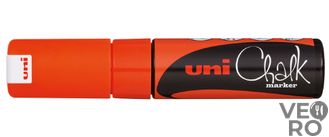Маркер меловой Uni Chalk 8 мм клиновидный (оранжевый)