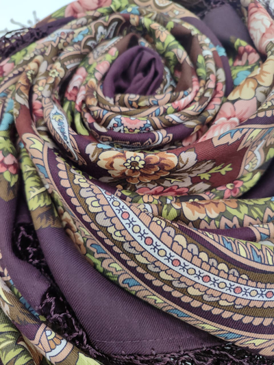 Павловопосадский платок Небесный 391-17