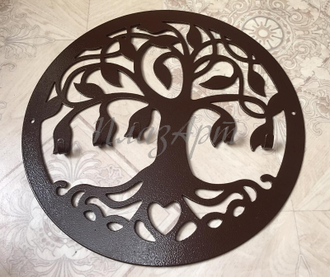 Вешалка настенная металлическая дерево