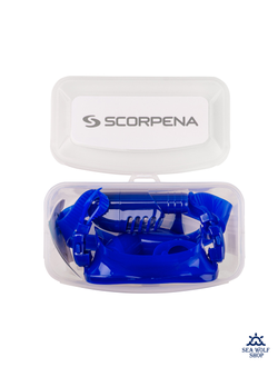 Маска для дайвинга с трубкой Scorpena Junior комплект неон-синий (детск)