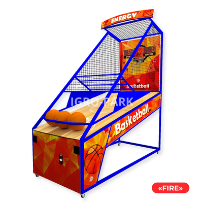 Баскетбол с заслонкой, движущейся корзиной