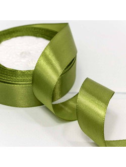 Лента атласная 25мм (178, оливковый цв.), 22,9м