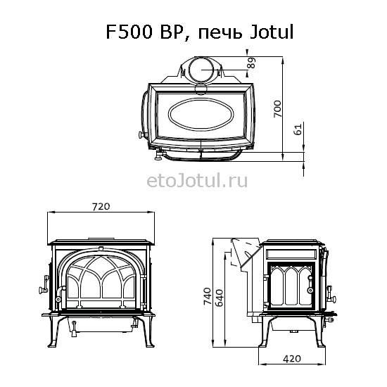 Стекло для печи Jotul F500