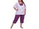 Пижама-костюм женский большого размера из хлопка арт. 119661-4439 (сливовый) Размеры 64-74