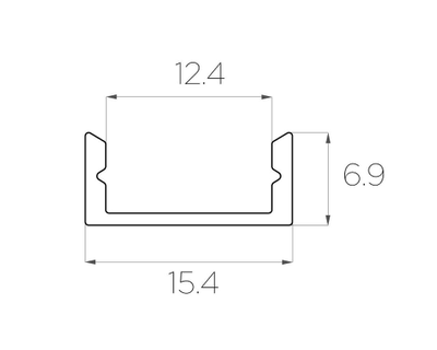 Алюминиевый профиль 4L-1506-S ANOD Black | Черный ANOD